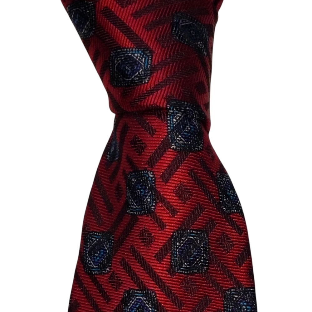 Robert Talbott Best Of Class Silk Necktie Men's Red Medallion Designer Tie EUC
